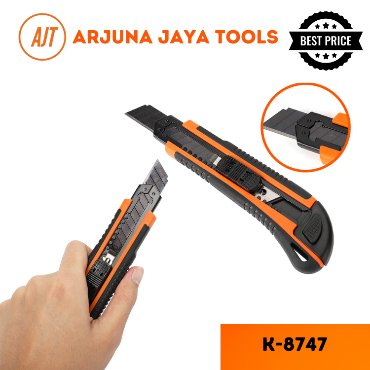 

Kapusi K-8747 Pisau Kertas Lebar 3 Bilah Baja SK5 Kualitas Tinggi 18Mm