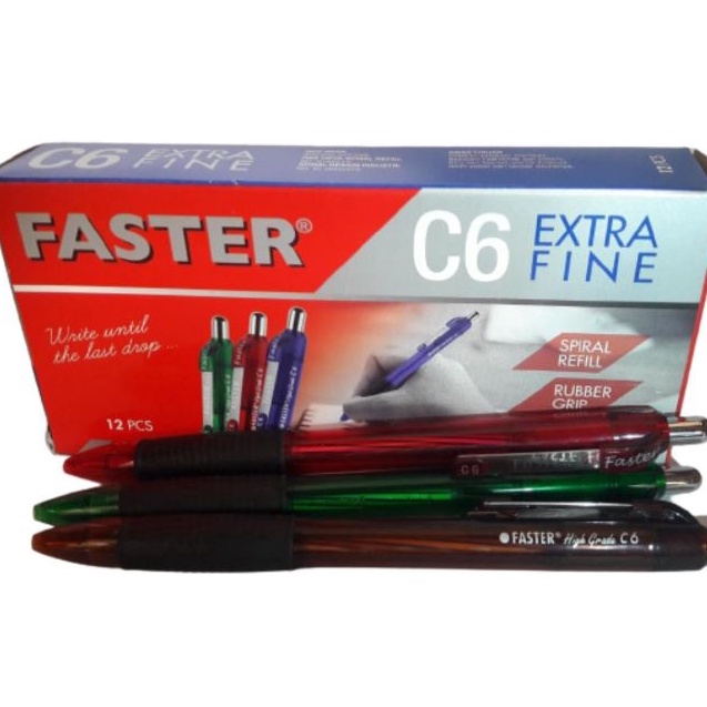 

KODE S9V 12pc PULPEN FASTER C6 PEN BOLPOIN FASTER C6 CETEK