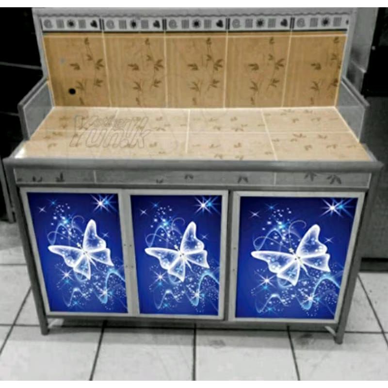 stiker rak meja kompor untuk ukuran 3 pintu