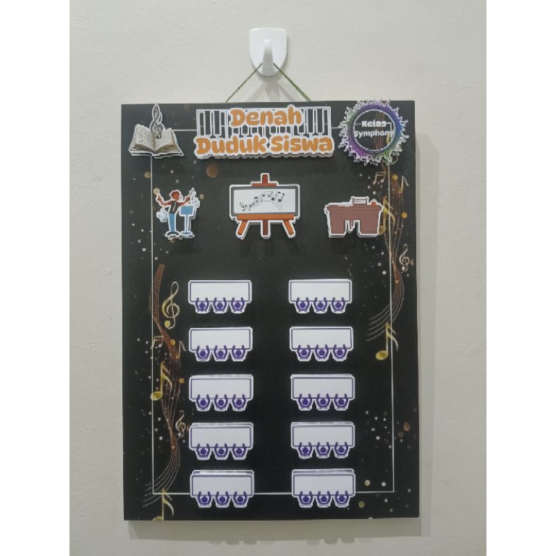 

poster denah tempat duduk siswa 3D uk A3 bisa custom