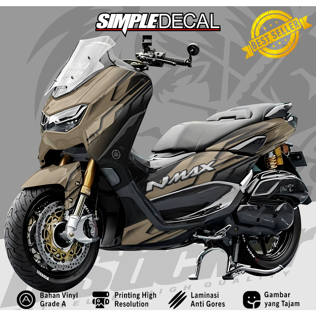Decal Stiker Nmax New 2021 2022 2023 Full Body Motor Yamaha New Nmax Design Simple Motif Airbrush2