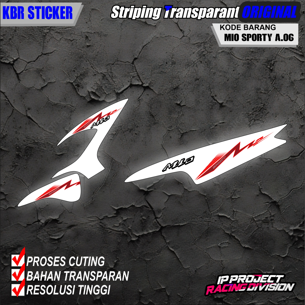 (COD) STIKER STRIPING ORIGINAL MOTOR YAMAHA MIO SPORTY TAHUN 2011 DESAIN HOLOGRAM TRANSPARAN