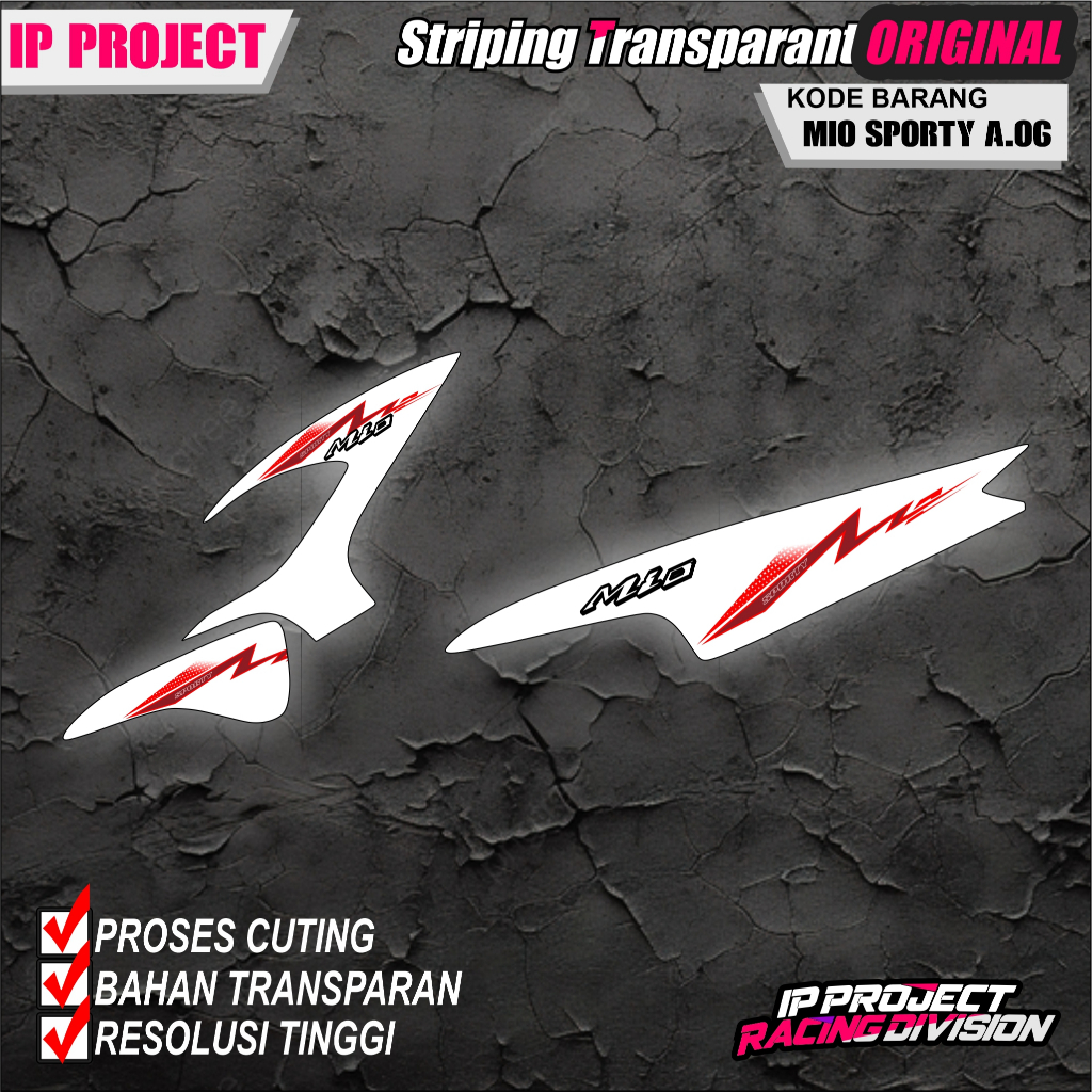 (COD) STIKER STRIPING ORIGINAL MOTOR YAMAHA MIO SPORTY TAHUN 2011 DESAIN HOLOGRAM TRANSPARAN