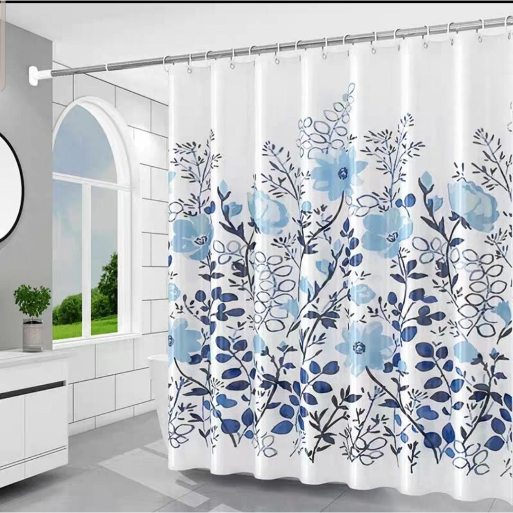 Tirai Kamar Mandi Anti Air Bahan PEVA Tirai Shower 200x200cm