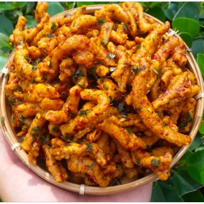 

usus krispi pedas daun jeruk 500gr cemilan ringan cemilan enak