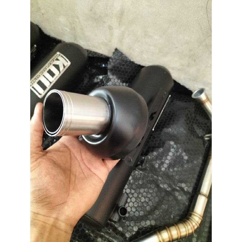 TUTUP KNALPOT CORONG PANJANG MODEL GARIS/COPY KOU