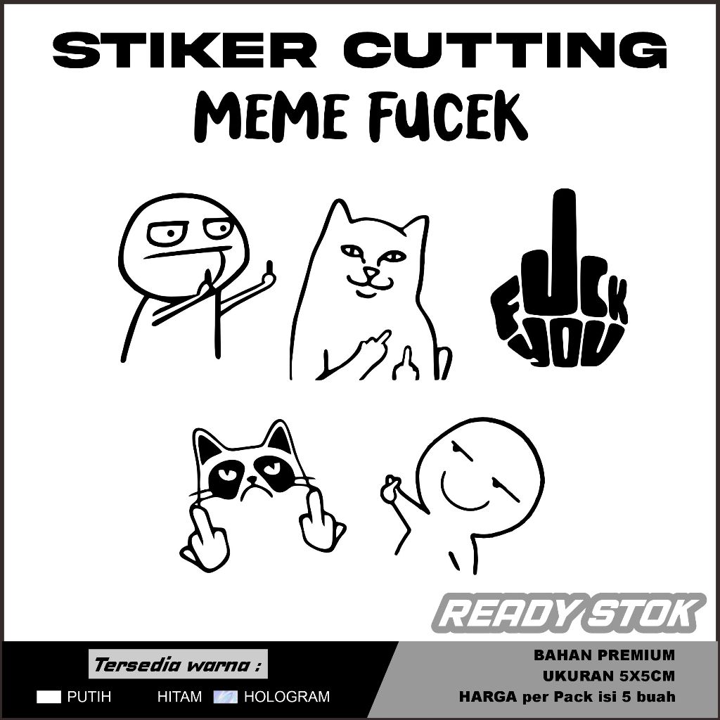 

STIKER CUTTING FUCEK VIRAL paket isi 5 buah stiker