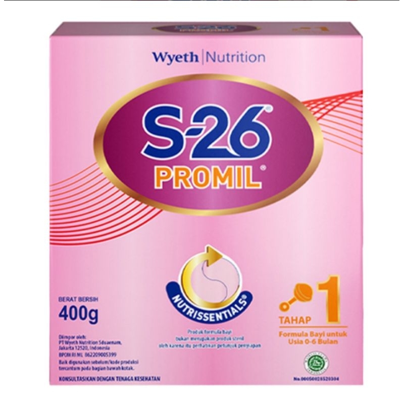 

S-26 Promil Tahap 1 Susu Bubuk Formula Bayi 0-6 Bulan 400 gram