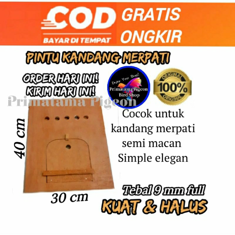 Pintu kandang merpati triplek 9mm uk 40×30 Pintu Kandang Burung Merpati Pintu Kandang Macan Merpati