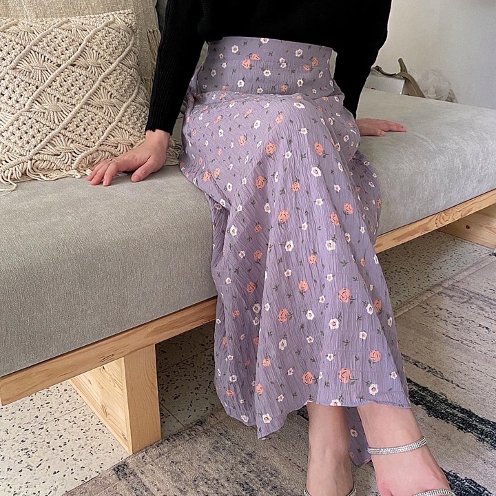 FLORAL SKIRT KOREAN STYLE MIDI SKIRT SKIRT A LINE