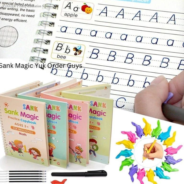 

HELLO4pcs sank magic book buku belajar menulis anak buku angka huruf buku edukasi anak tk sd paud