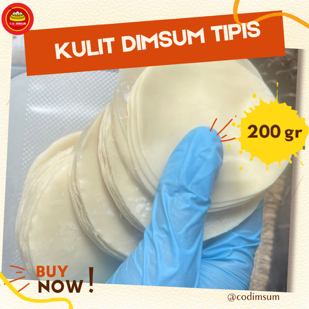 

Kulit dimsum D8cm 200 gram SIOMAY/GYOZA/MANDU tipis halal lembut anti lengket siomay