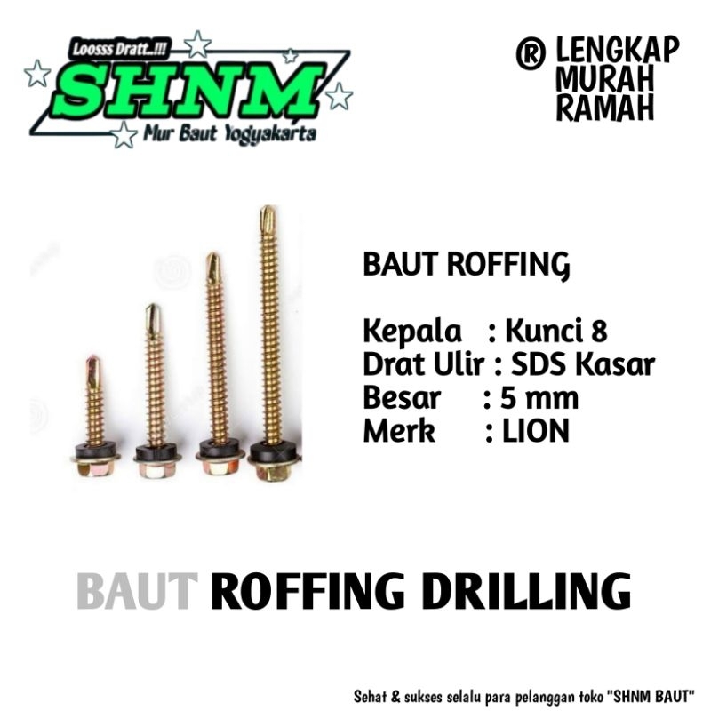 Baut Roofing 12x25 (2,5 cm) sekrup Roofing Galvalum