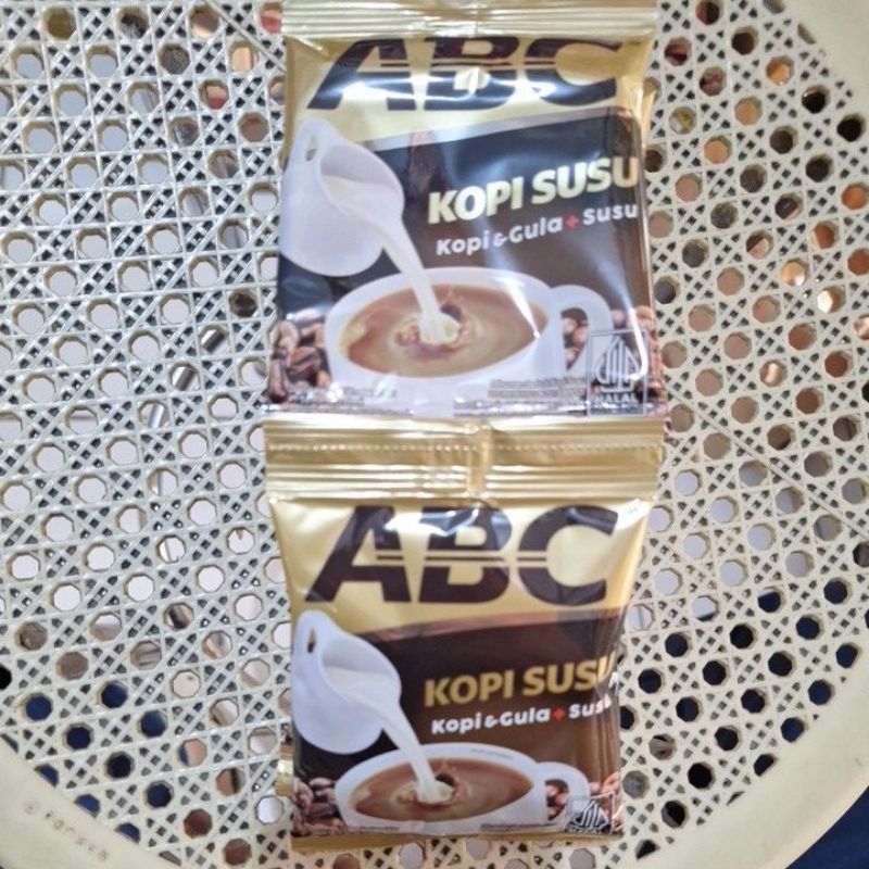 

Kopi ABC susu 1 renceng isi 10 ya