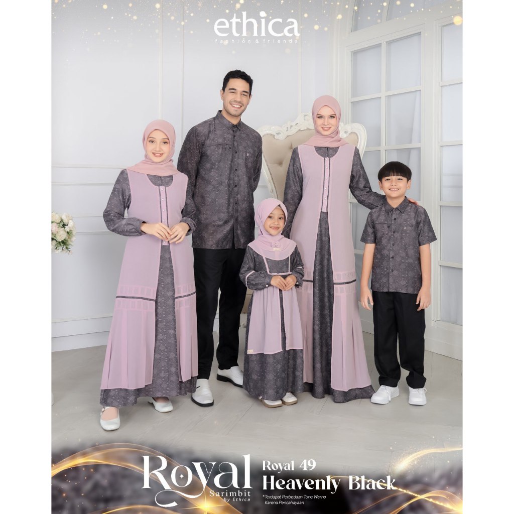 Sarimbit Ethica Royal Series 2025 Royal 49 Heavenly Black Bahan Lodiarza Baju Couple Keluarga New Ar