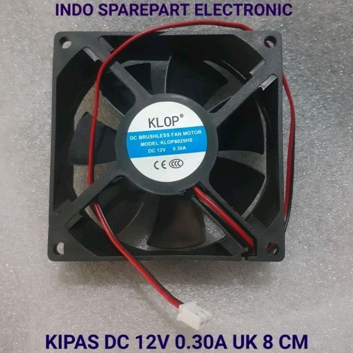 KIPAS FAN DC 12V 0.30A UK 8 CM
