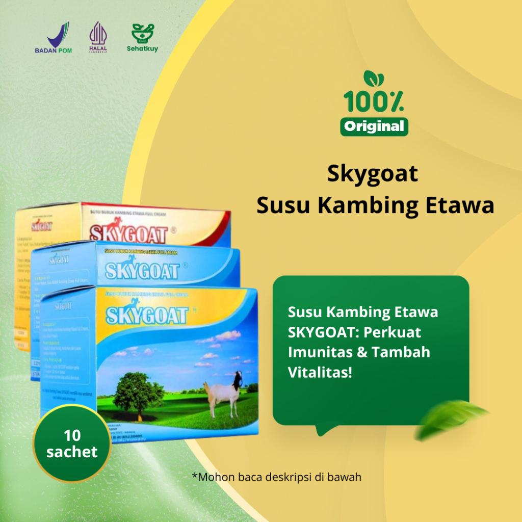 

SKYGOAT Susu Kambing Etawa Bubuk SKY GOAT Full Cream Vanilla Propolis Coklat