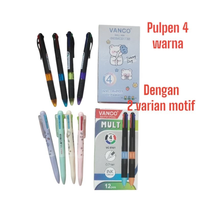 

Pulpen 4 Warna Per Pak 12 PCS kualitas bagus harga murah