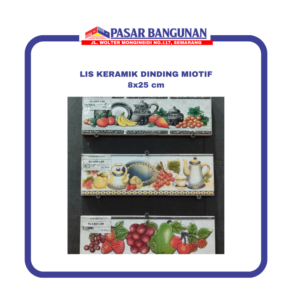 LIS KERAMIK DINDING MOTIF 8x25 cm