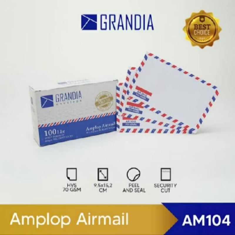 

Amplop Grandia Air Mail / Garis Grandia Isi 100 pcs ( 1ktk )