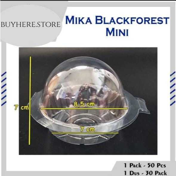 (50pcs) MIKA BLACKFOREST KECIL / Tray KUE Mini Mika CupCake Tart Muffin Soes Burger Pudding Souvenir