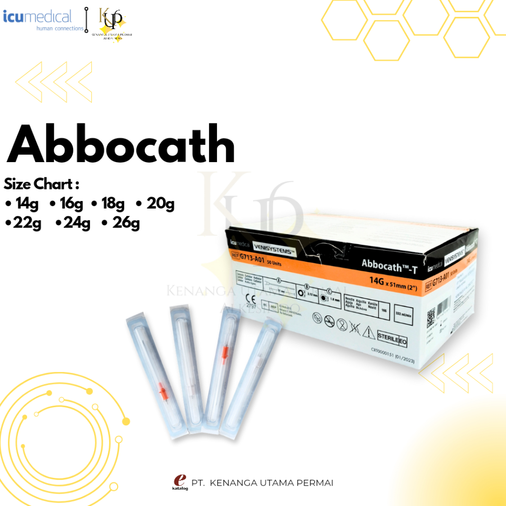 Abocath Abbot isi 50 Pcs No 14 16 18 20 22 24 26 Abbocath Venisystems Abocat