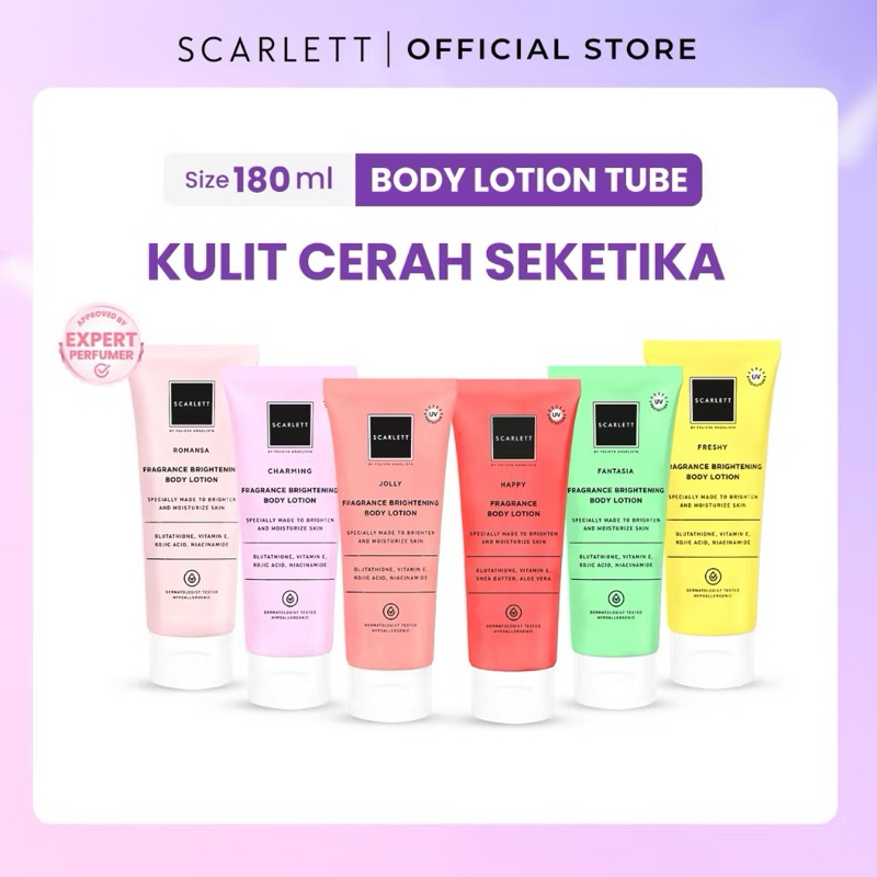 SCARLETT WHITENING BODY LOTION TUBE 180ML Original 100%