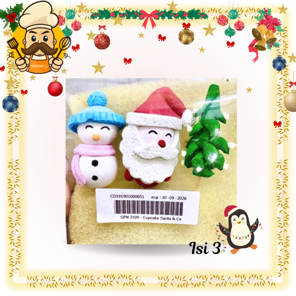 

Gumpaste Natal Christmas Xmas | Hiasan kue Gumpaste Natal ISI 3 | Gumpaste bisa dimakan