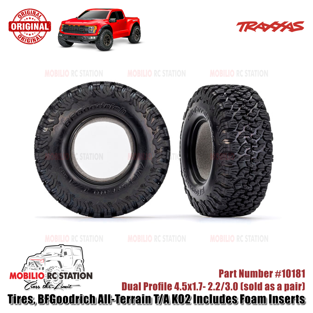 Traxxas Part #10181 Tires BFGoodrich All-Terrain T/A KO2 Dual Profile 4.5x1.7- 2.2/3.0" 2 Pcs with F
