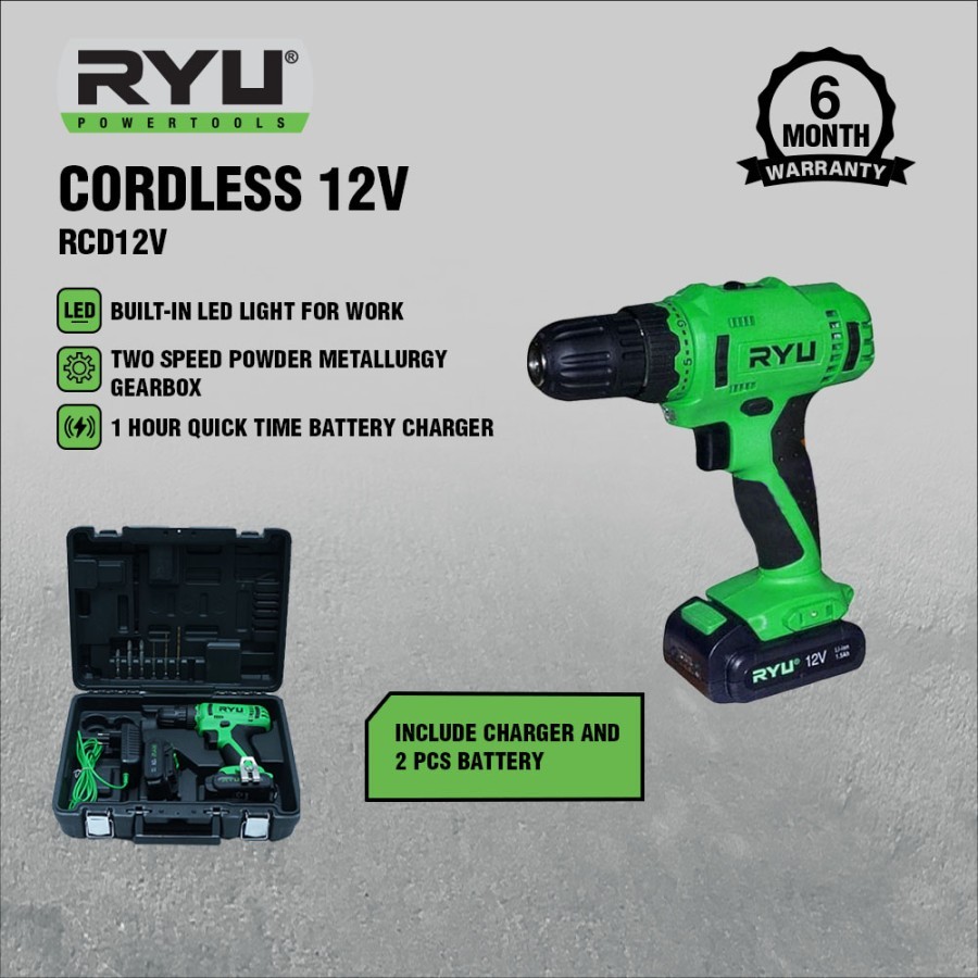 RYU-Mesin Cordless Impact Drill RCD12V