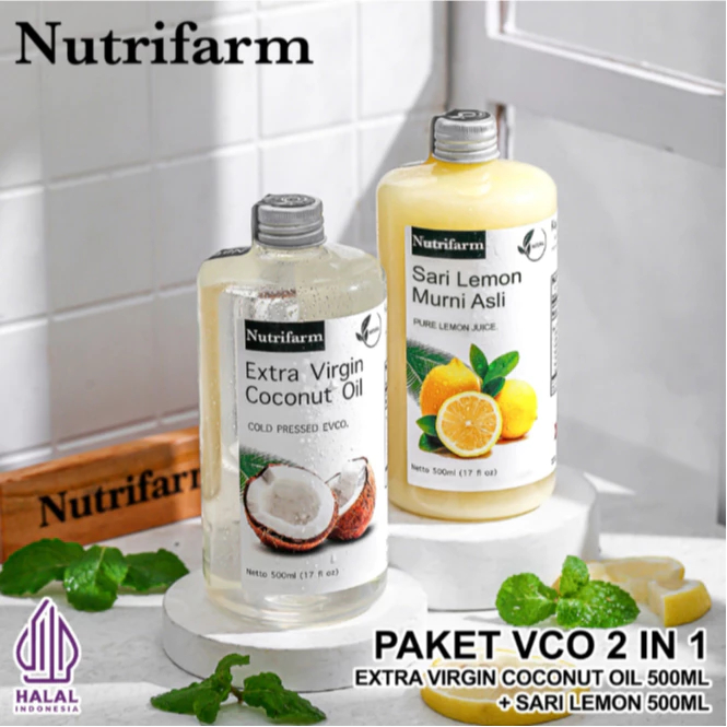 

Paket Diet Extra Virgin Coconut Oil Sari Lemon Nutrifarm 500ml 100% Asli Murni Organik Premium