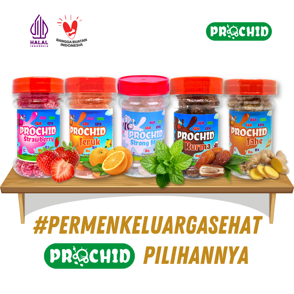 

Permen Kesehatan Prochid Probiotic botol Aneka rasa buah dan herbal