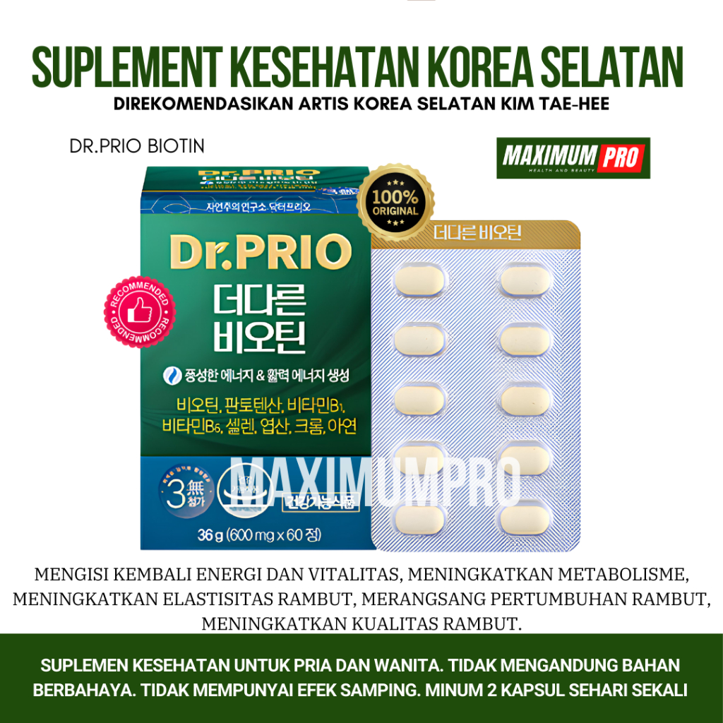 Obat tablet mencegah mengobati kerontokan rambut tebal lebat ampuh zinc vitamin B1 B6 Folic Acid cep