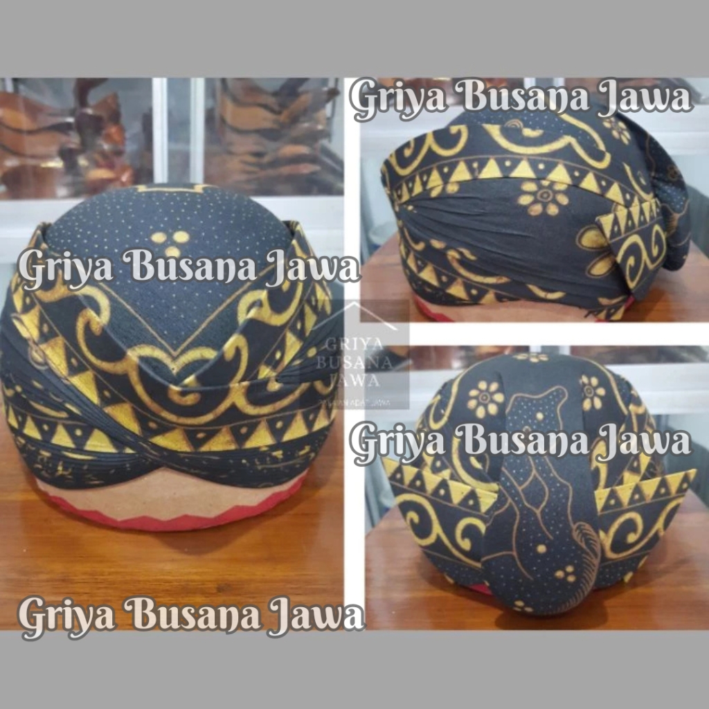 Blangkon Solo Perbawan Alusan Batik Kombinasi