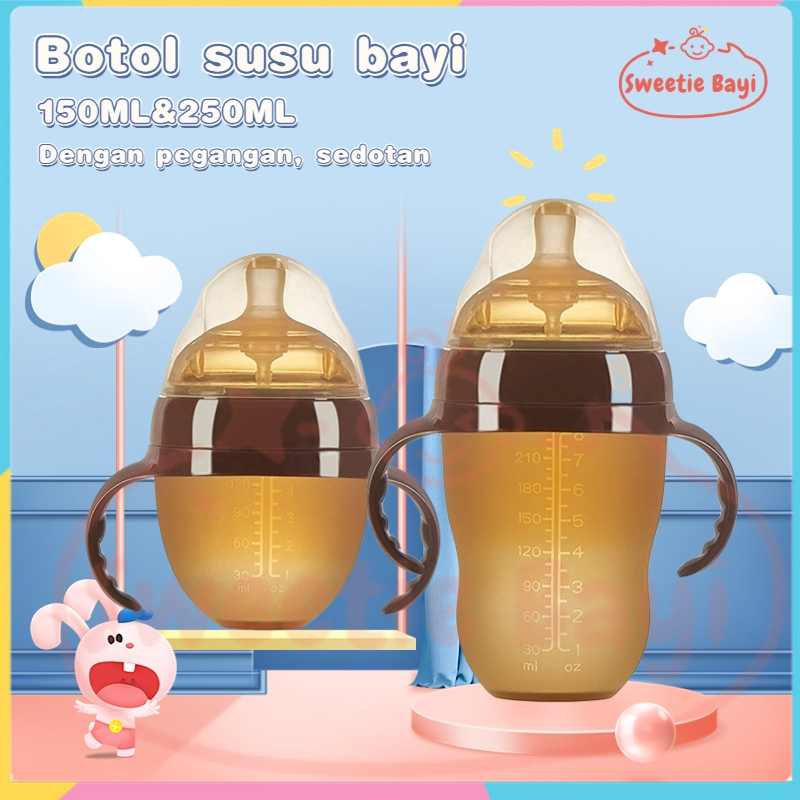 【SweetieBayi】Botol Susu Bayi Silikon Botol Dot Bayi Botol Susu anti kolik WideNeck Leher Lebar Silic