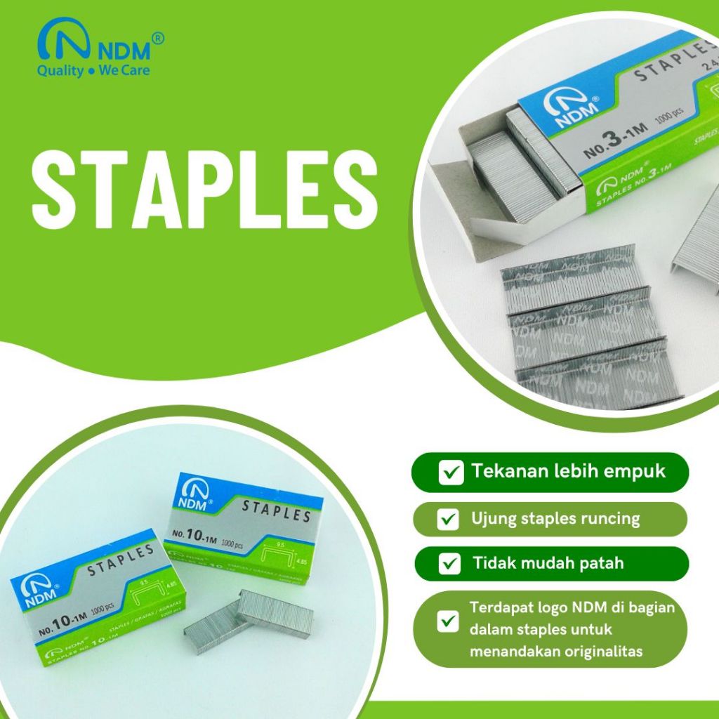 

Isi Staples hekter kecil no 10-1M/Isi Staples hekter besar no 3-1M/NDM Isi Staples No.10/No.03