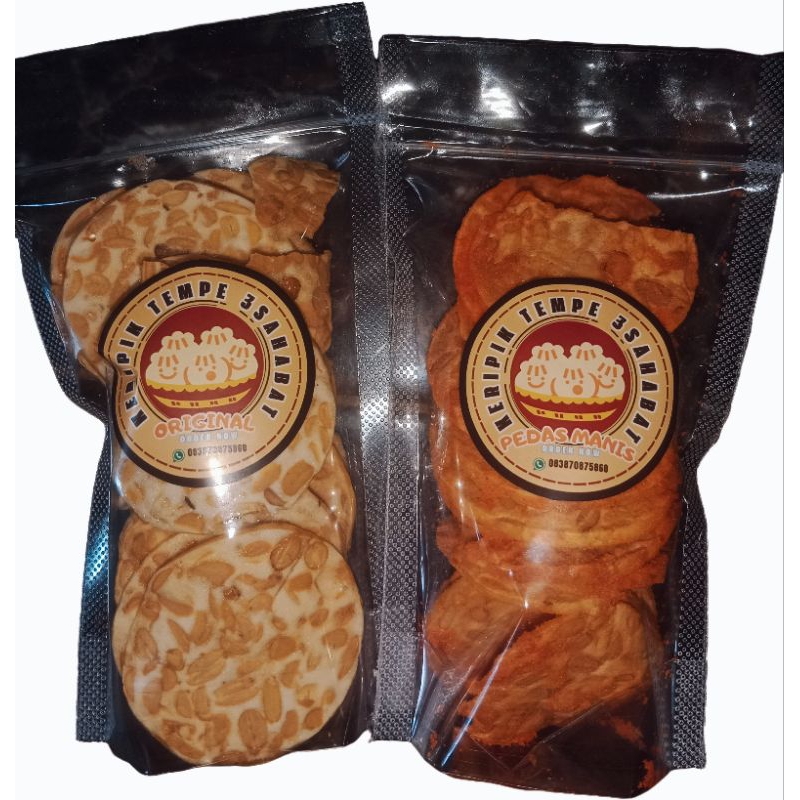 

keripik tempe pedas manis/original berat keripik 200g
