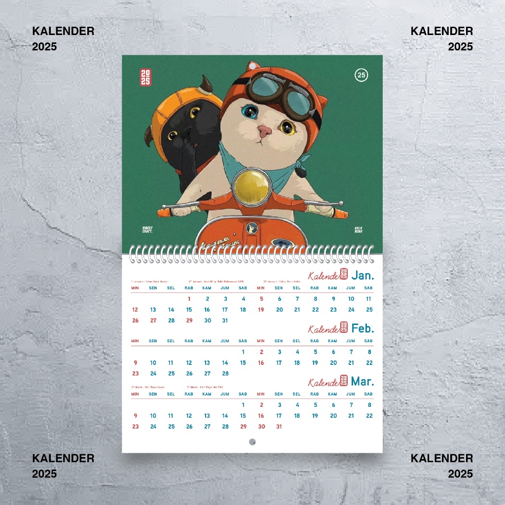 

Kalender Dinding Aesthetic Kucing 2025