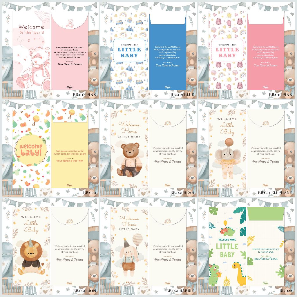 

Custom Order - Angpao Baby Born | Angpao Kelahiran | Welcome to the world (Moire BB Collection 3)