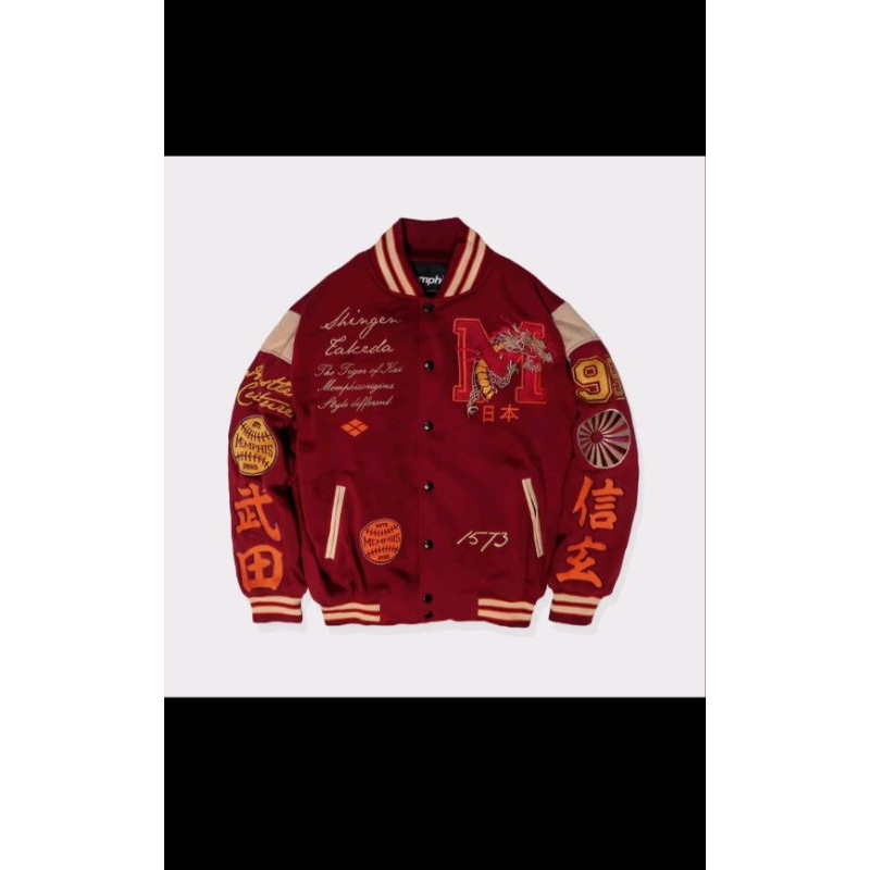 MEMPHIS ORIGINS VARSITY JACKET TAKEDA RED LIMITED EDITION