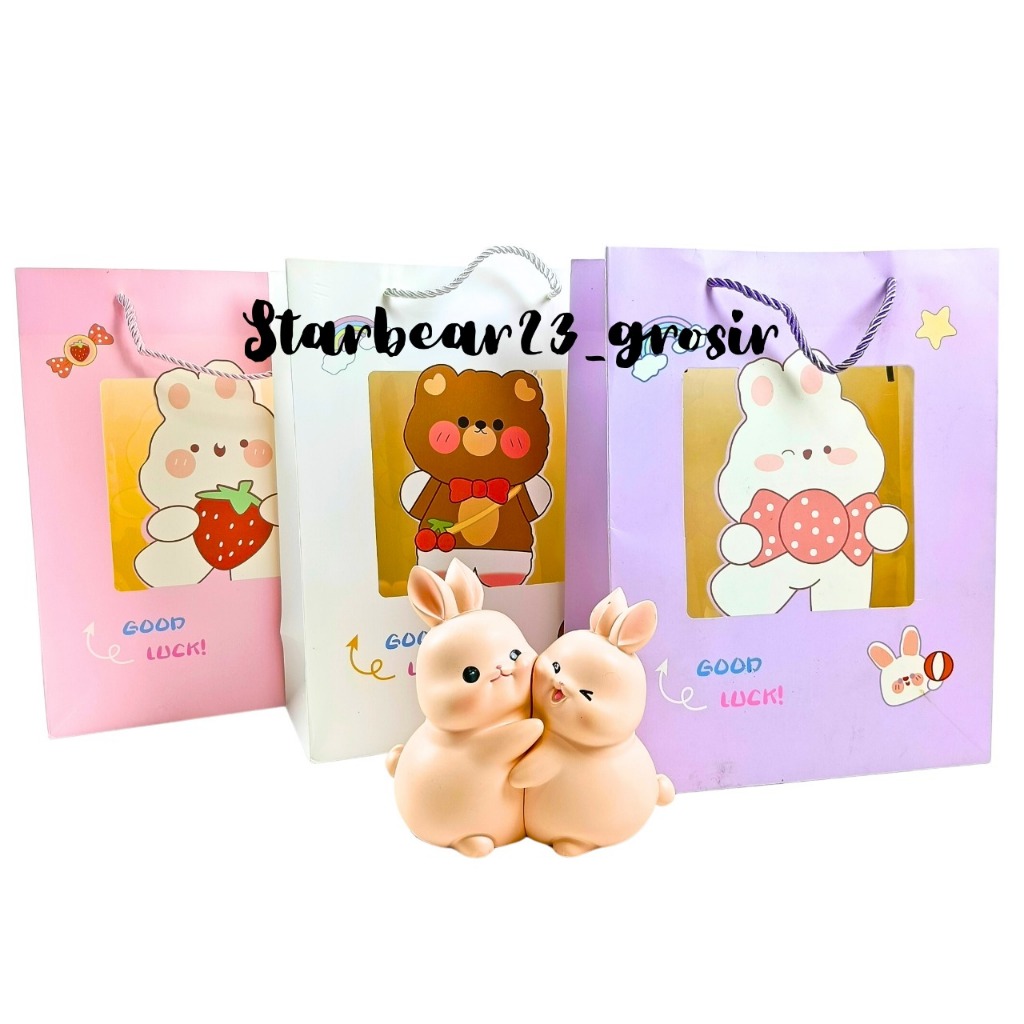 

paperbag tutup plus perekat motif the lovely bear (FAY 644)