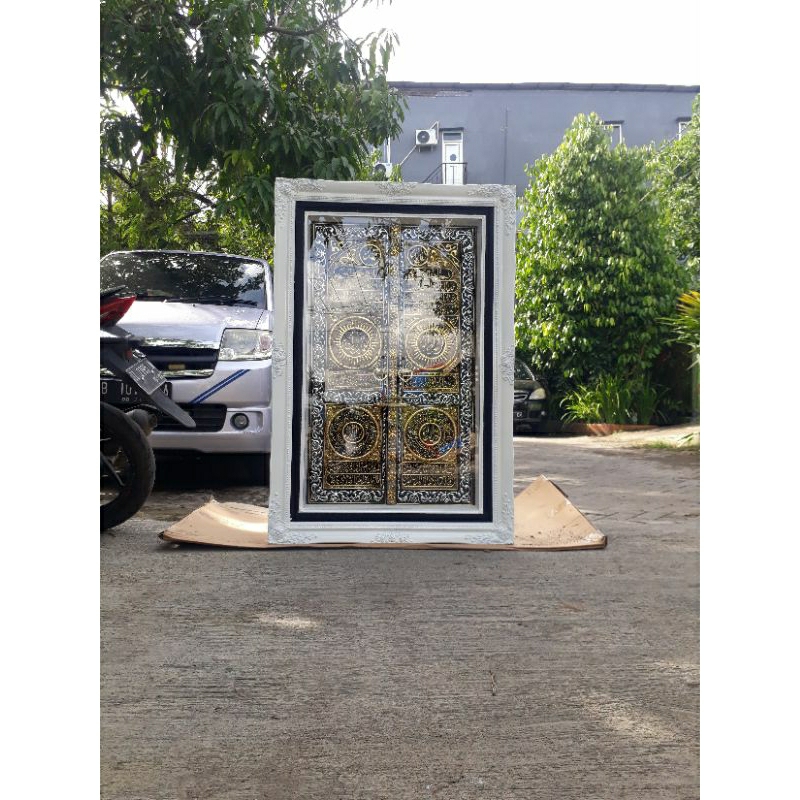 kaligrafi pintu kabah logam kuningan asli