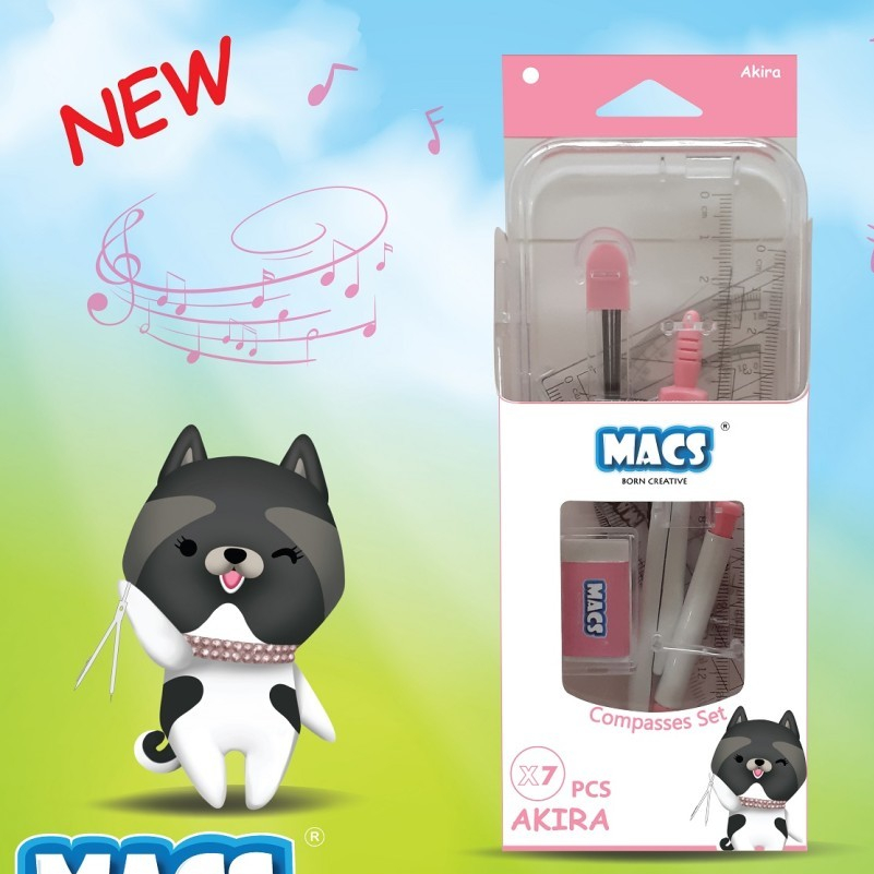 

TBMO MACS Jangka Compasses Set Isi 7 pcs Akira / Jangka Compas
