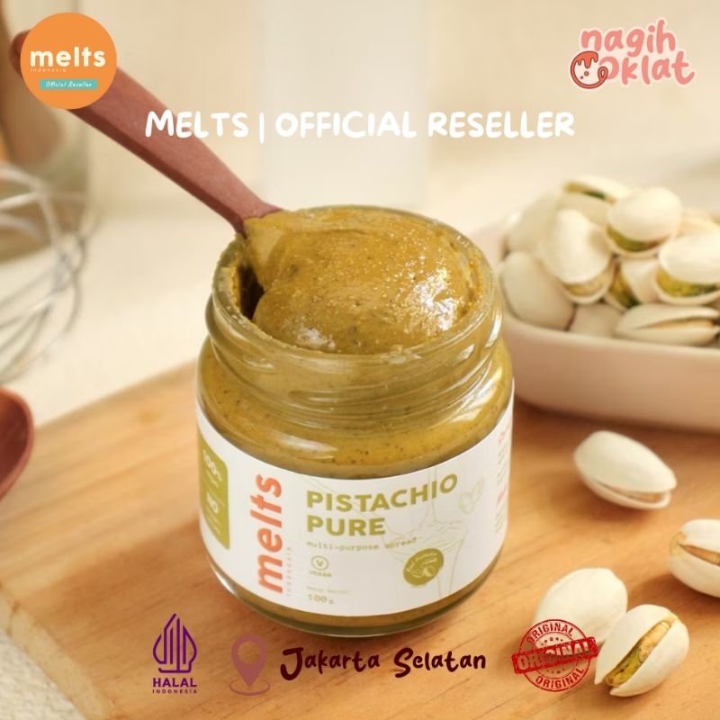 

MELTS Pistachio Pure | Selai Paste Kacang untuk Topping Roti Bakery | Gluten Free Plant Based Vegan - @nagihcoklat