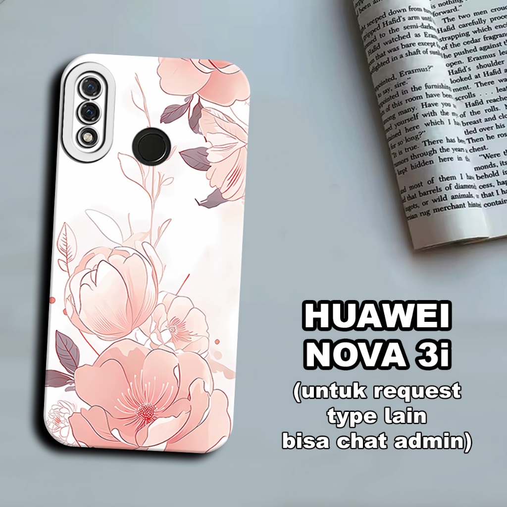 CC34/ Softcase karet lentur untuk huawei nova 3i/Motif bunga/case huawei nova 3i/kesing huawei nova 