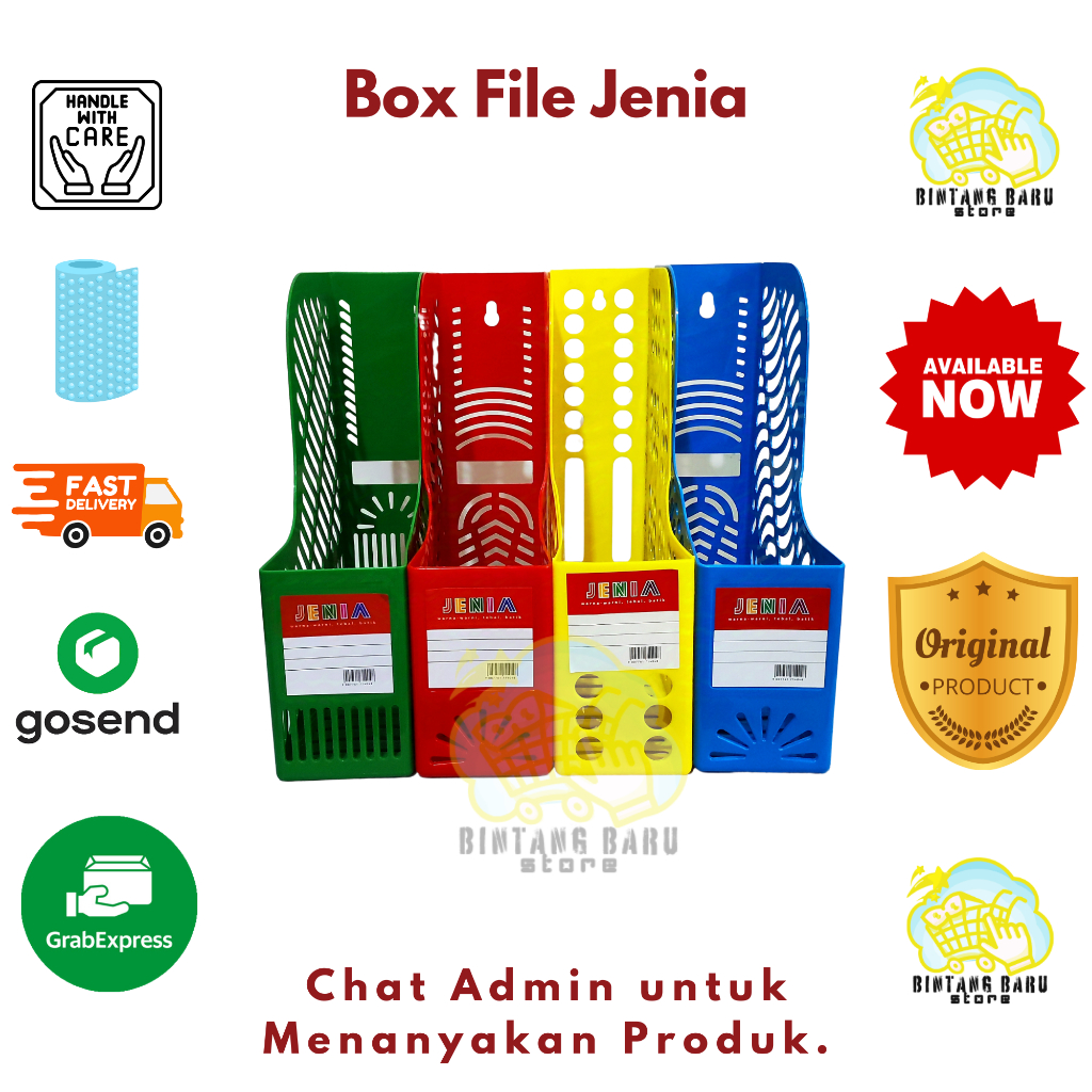 

[HARGA 1 LUSIN] JENIA - BOX FILE KANTOR / KERANJANG FILE PLASTIK - 4 VARIAN WARNA