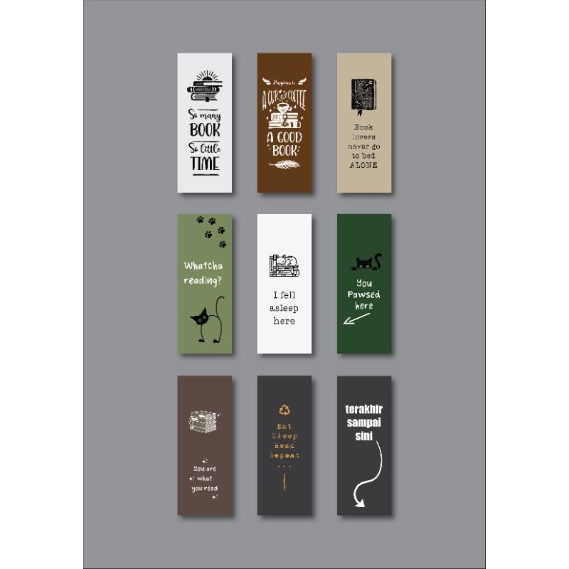 

[33 PCS] Custom Bookmark Dua Sisi Pembatas Buku Estetik Vintage Penanda Buku