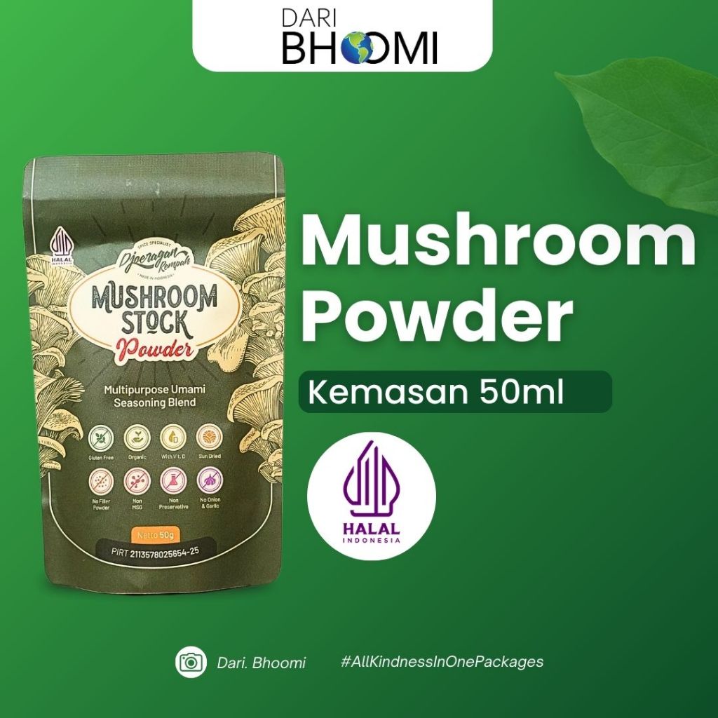 

KALDU JAMUR OR MUSHROOM POWDER 50 GR "DJOERAGAN REMPAH" - DARI BHOOMI