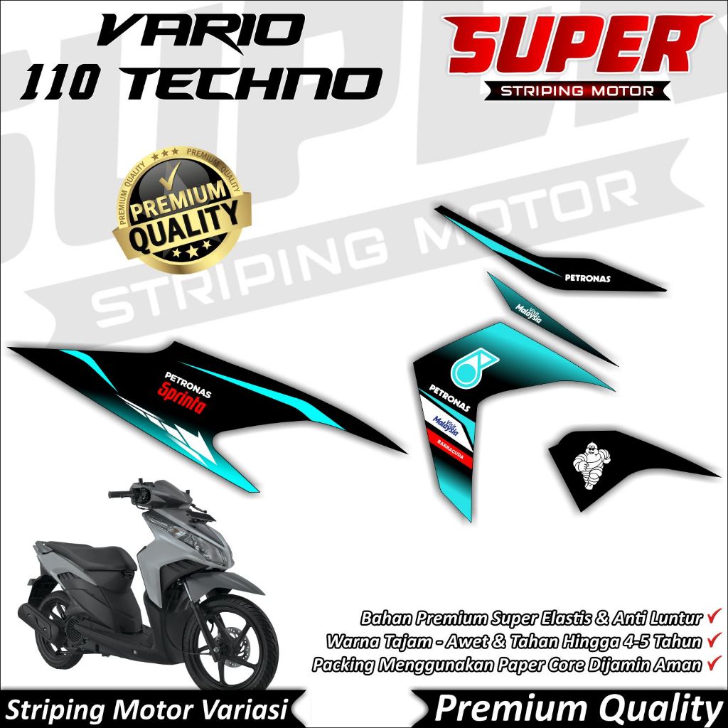 Stiker Vario 110 Techno Anti Luntur keren Striping Vario 110 Techno Striping Honda Vario 110 Techno 