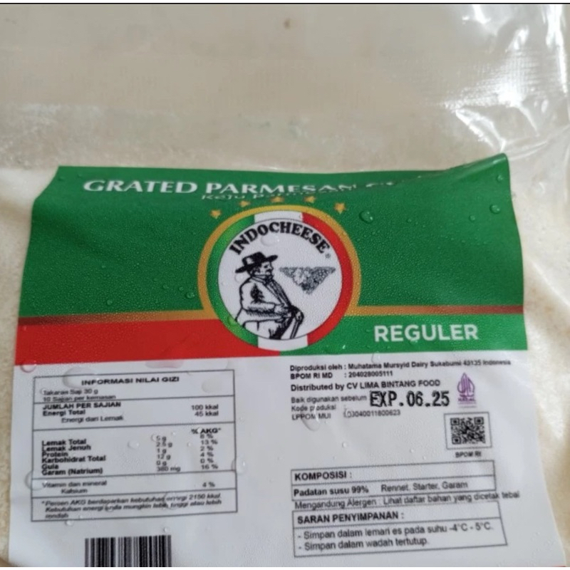 

Indocheese parmesan reguler 300gr